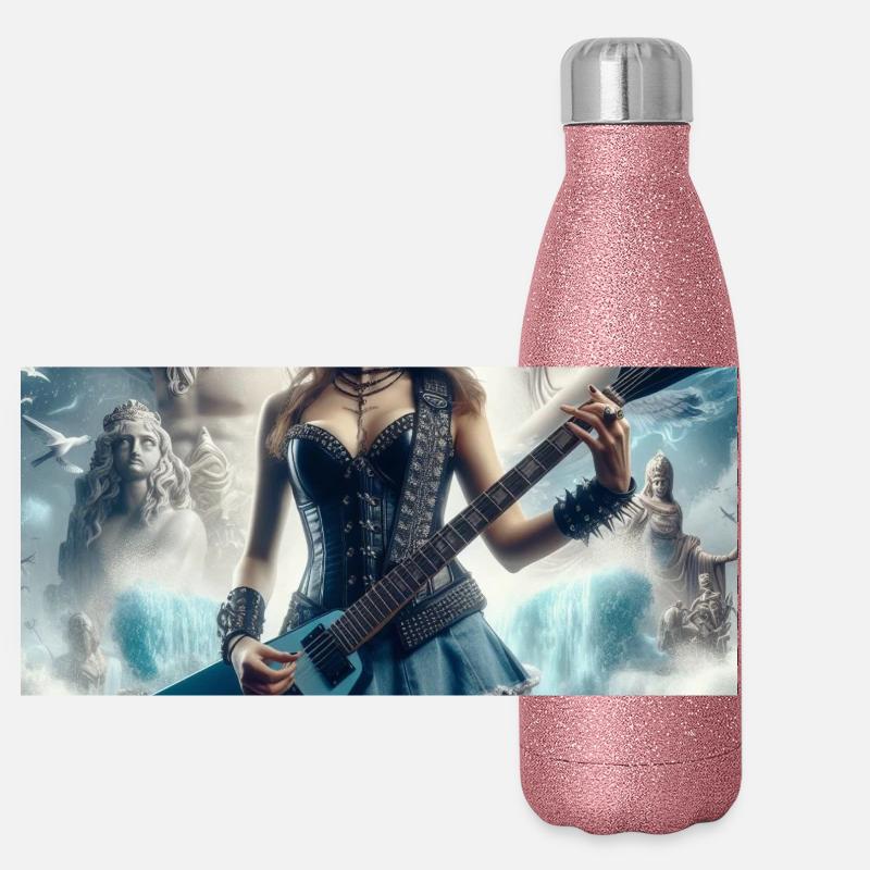 Gitarrist bei Poseidon Panorama Glitzer Isolierflasche 500 ml