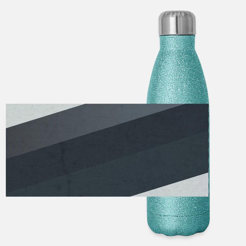 Scandi Geometric Art Grey Sand Panoramic Glitter Thermal Bottle 500 ml