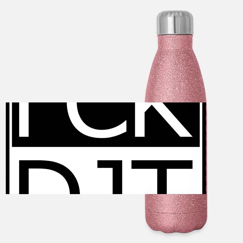 Provocative Block Typography Protest Panoramic Glitter Thermal Bottle 500 ml