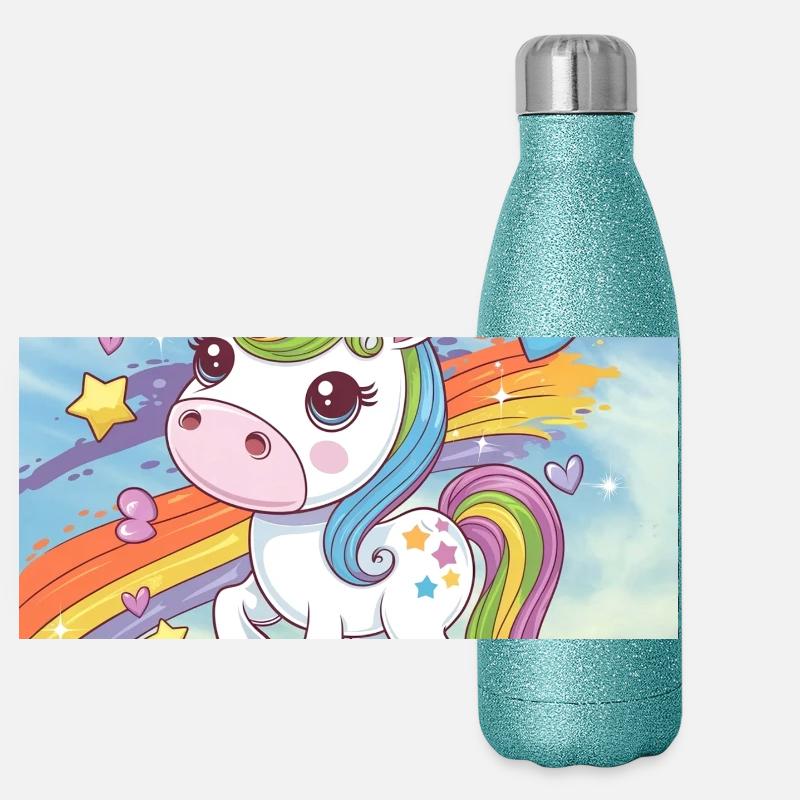Rainbow Unicorn Panoramic Glitter Thermal Bottle 500 ml