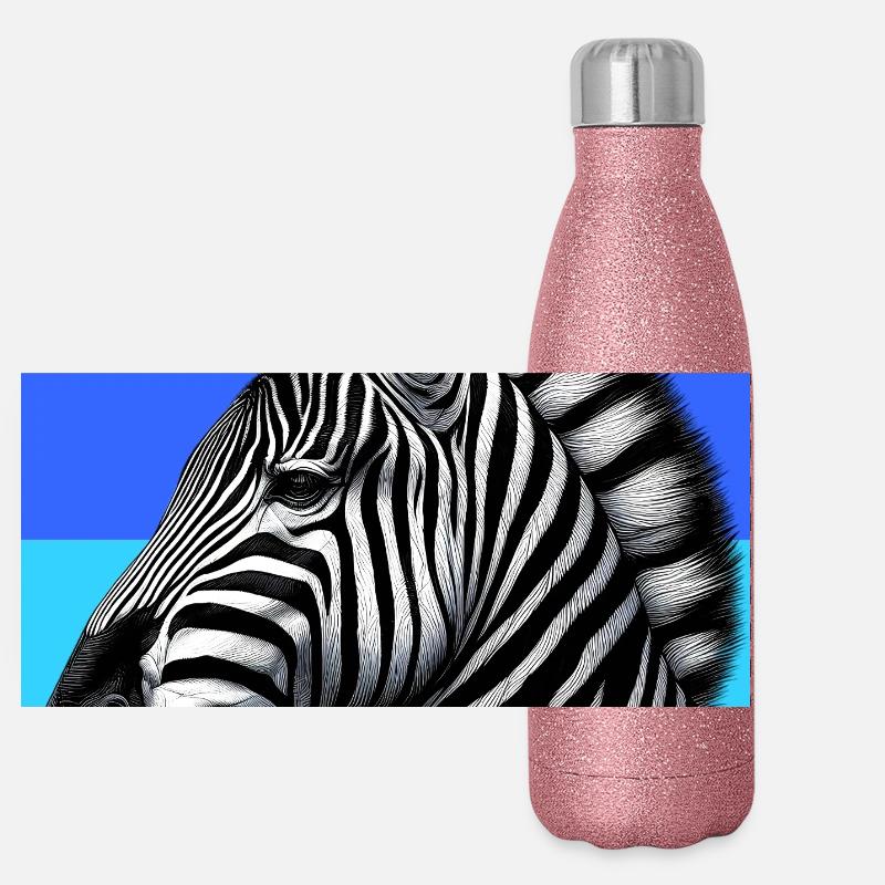 Zebra Panorama Glitzer Isolierflasche 500 ml