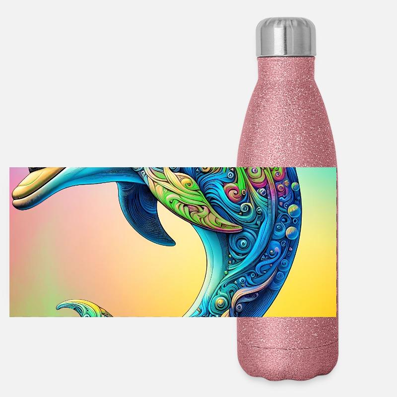 dauphin Gourde isotherme panoramique pailletée 500 ml