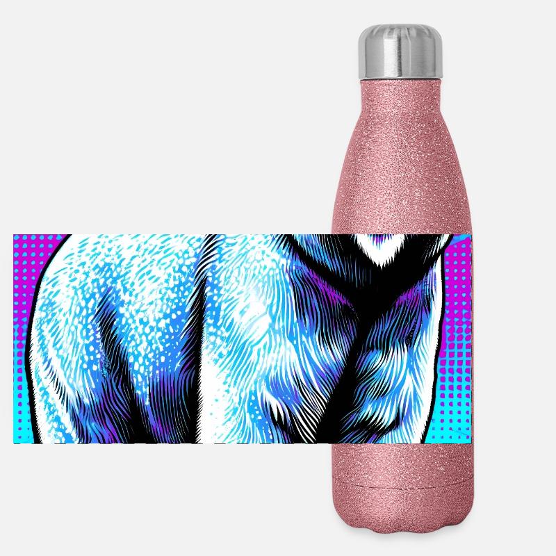 ours blanc Gourde isotherme panoramique pailletée 500 ml