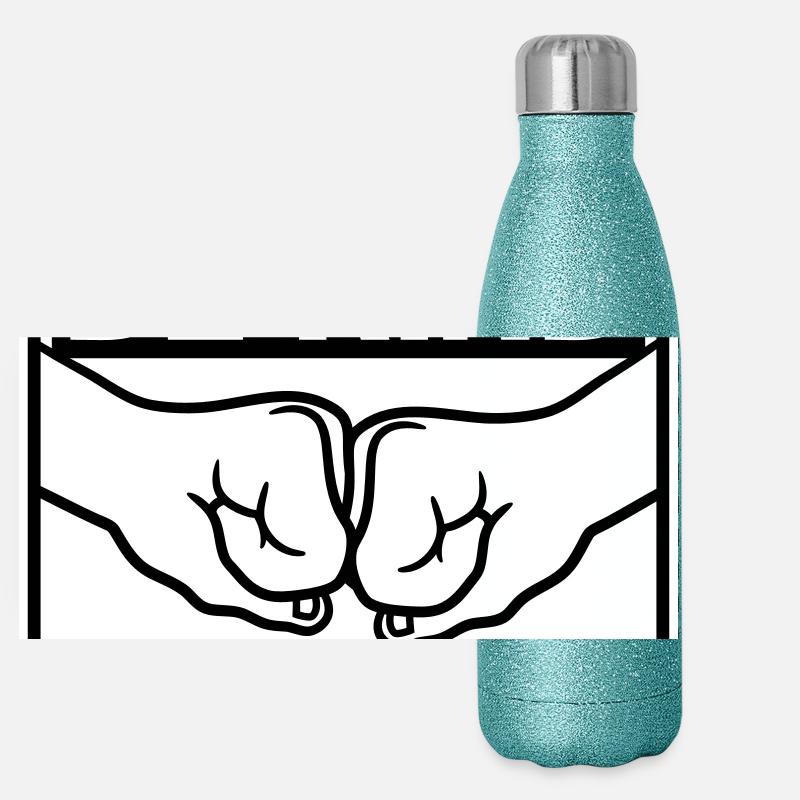 Be Kind It's Free Freundlichkeit Statement Spruch Panorama Glitzer Isolierflasche 500 ml