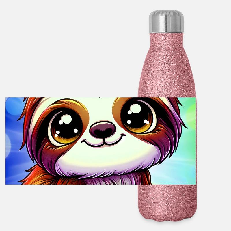 sloth Panoramic Glitter Thermal Bottle 500 ml