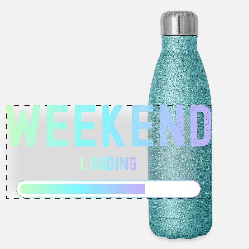 Weekend loading Wochenende und Freizeit Panorama Glitzer Isolierflasche 500 ml