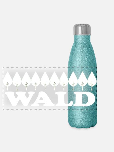 Forest - Panoramic Glitter Thermal Bottle 500 ml - blue glitter - Front