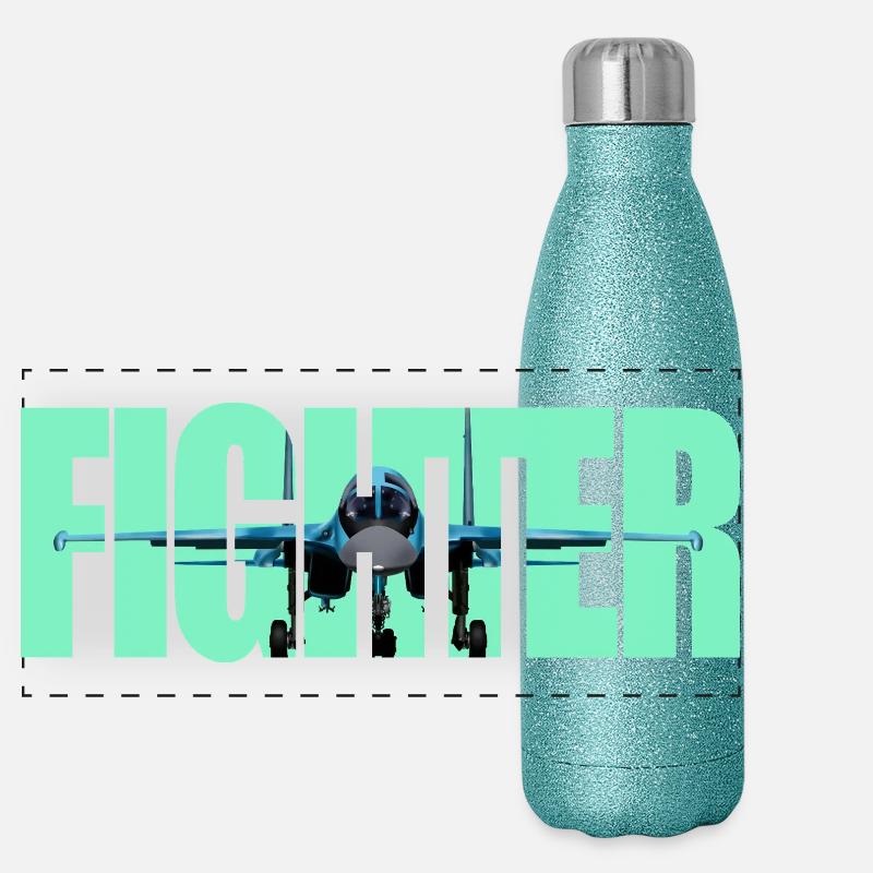 Fighter Su-34 Panorama Glitzer Isolierflasche 500 ml