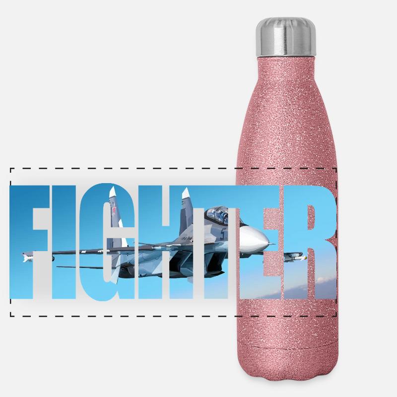 Fighter Su-30 SM Panorama Glitzer Isolierflasche 500 ml
