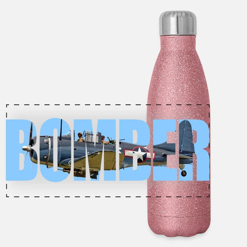 Bomber SBD Dauntless Panorama Glitzer Isolierflasche 500 ml