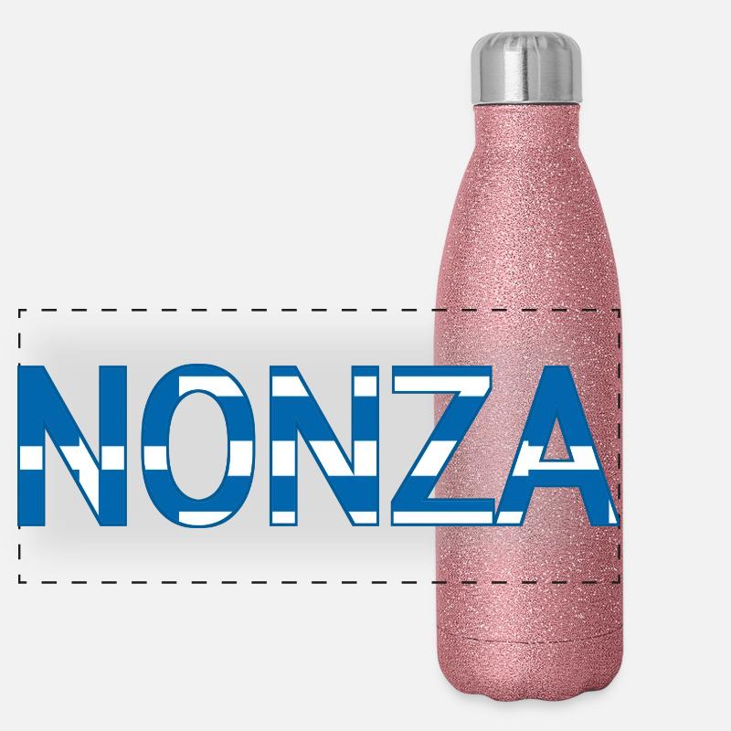 Nonza Grèce Texte Gourde isotherme panoramique pailletée 500 ml