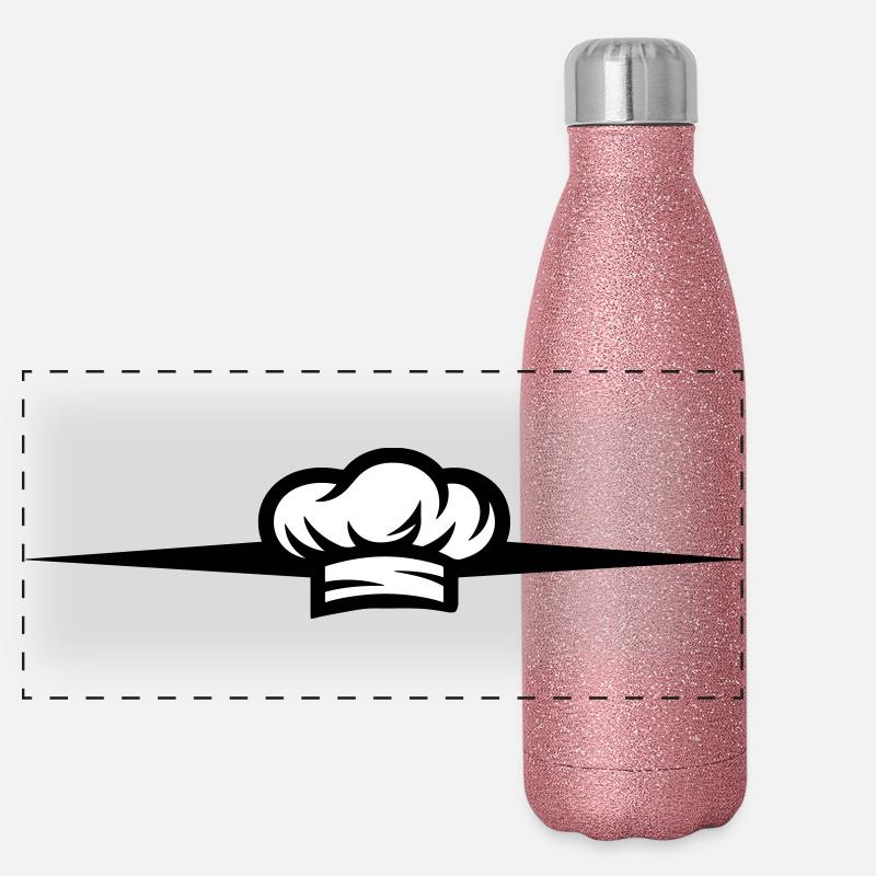 Chef's Hat Symbol Chef Line Panoramic Glitter Thermal Bottle 500 ml