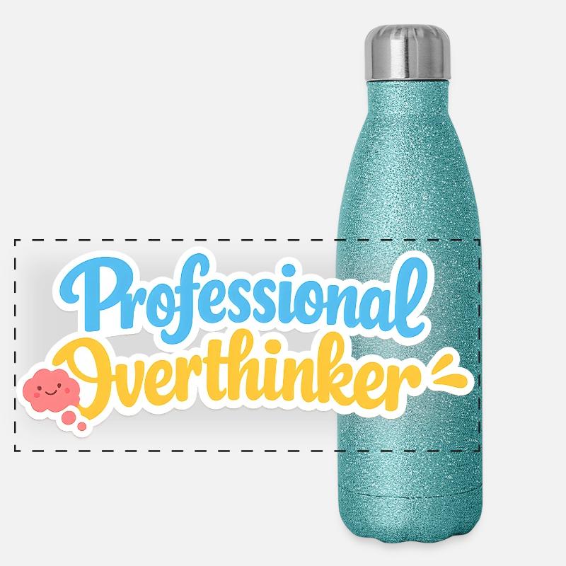 Professional OVERTHINKER Panorama Glitzer Isolierflasche 500 ml