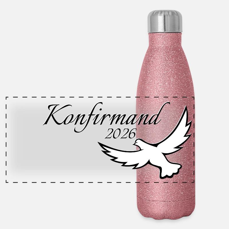 Confirmation 2026 Confirmation Colombe Volant Gourde isotherme panoramique pailletée 500 ml