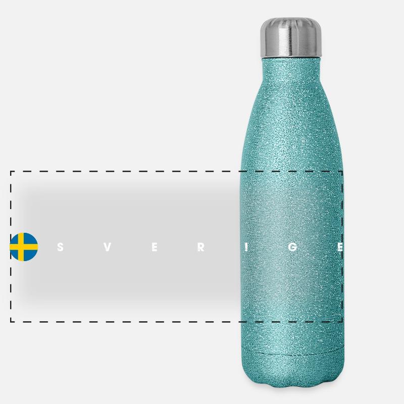 Sverige flag Panoramic Glitter Thermal Bottle 500 ml