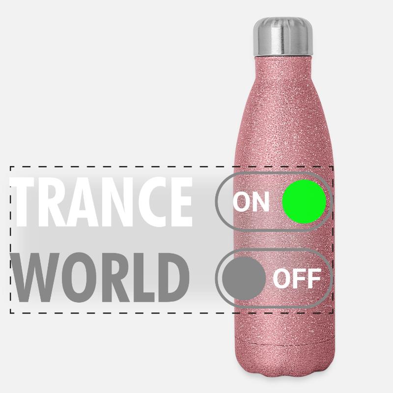 Trance On World Off - Rave Style Panorama Glitzer Isolierflasche 500 ml