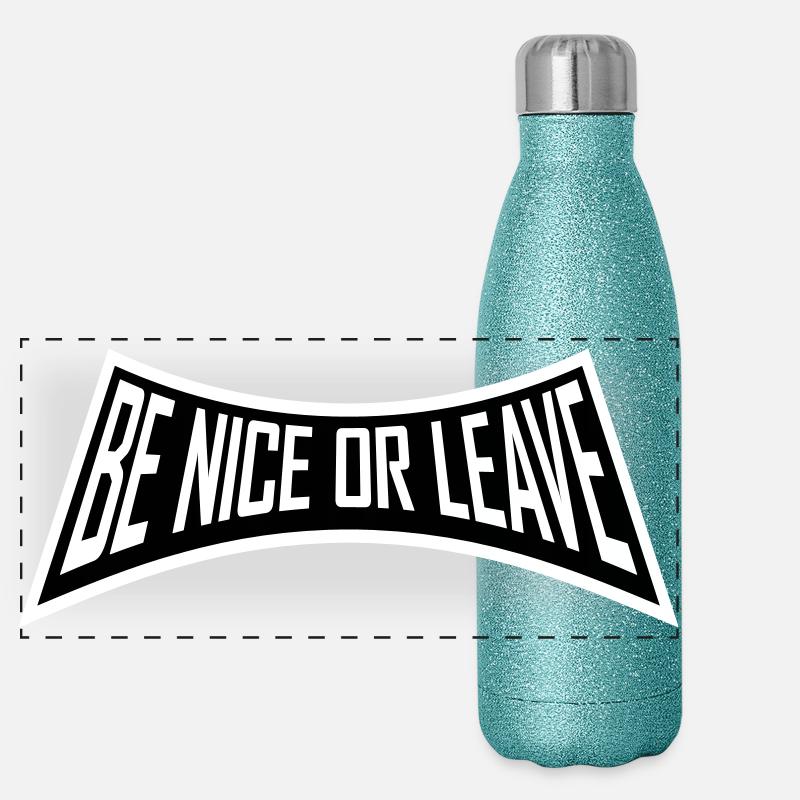 Attitude de « Sois gentil ou laisse » drôle de phrase Gourde isotherme panoramique pailletée 500 ml