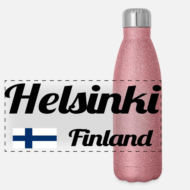 Helsinki, Finlande - Imprimés élégants Gourde isotherme panoramique pailletée 500 ml