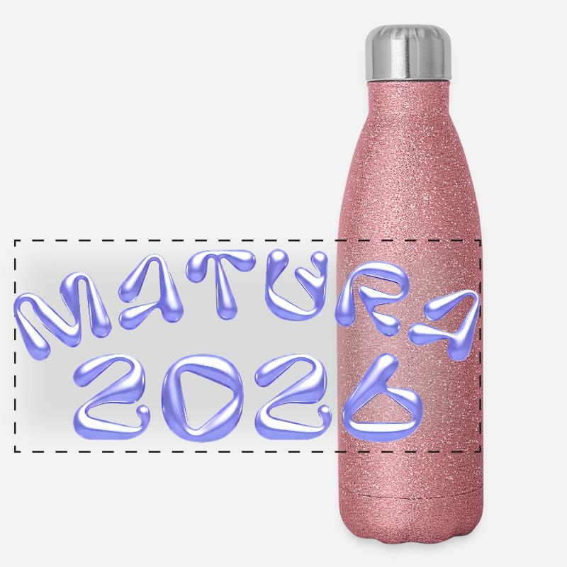 Matura 2026 Bleu Néon Gourde isotherme panoramique pailletée 500 ml