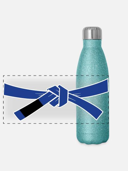 Bluebelt - Blue Belt - Panoramic Glitter Thermal Bottle 500 ml - blue glitter - Front