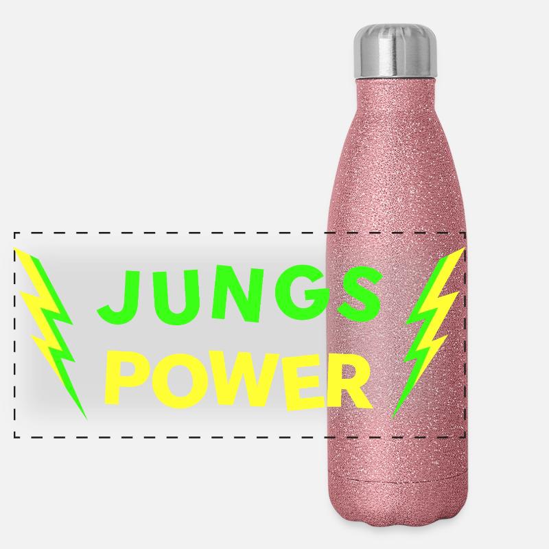 JUNGS POWER - néon Gourde isotherme panoramique pailletée 500 ml