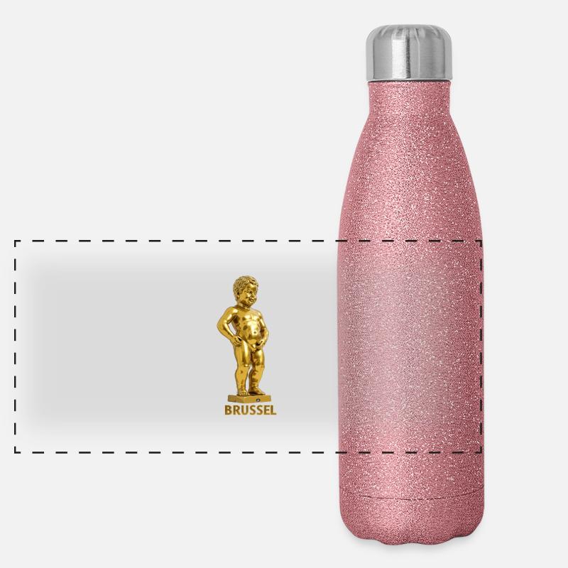 Manneken pis Brüssel gold Panorama Glitzer Isolierflasche 500 ml