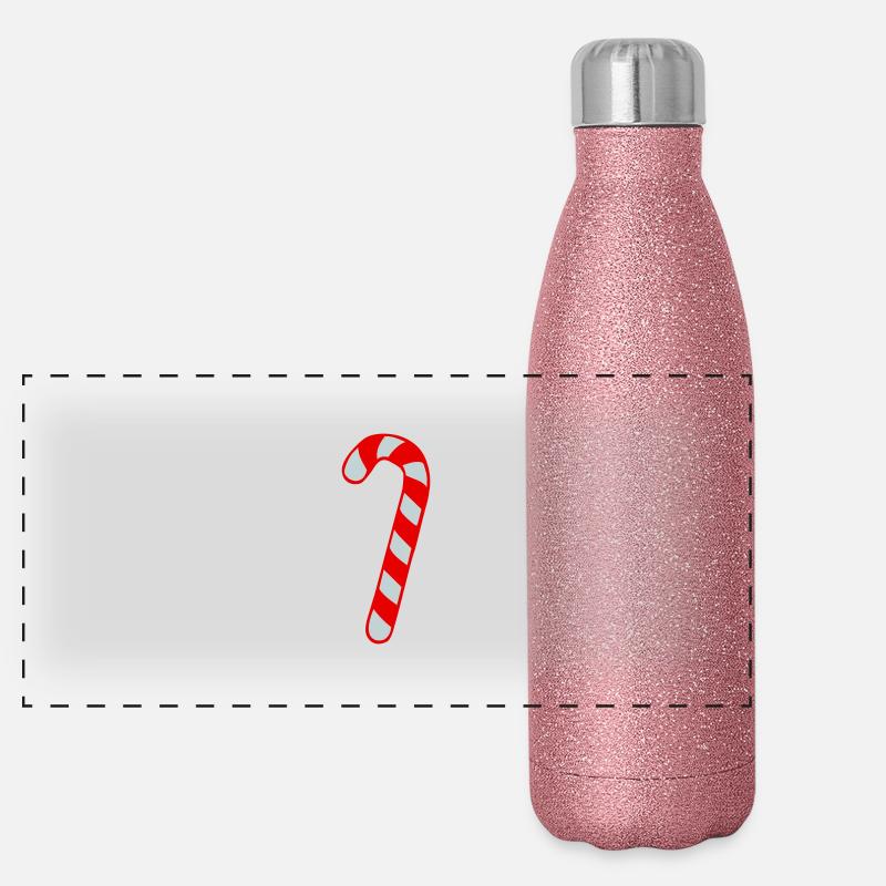 Zuckerstange - Weihnachten Panorama Glitzer Isolierflasche 500 ml