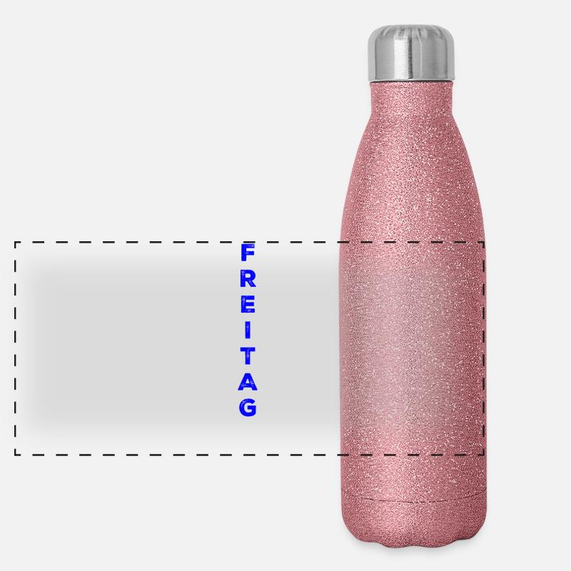 Vendredi - bleu Bouteille isotherme à paillettes