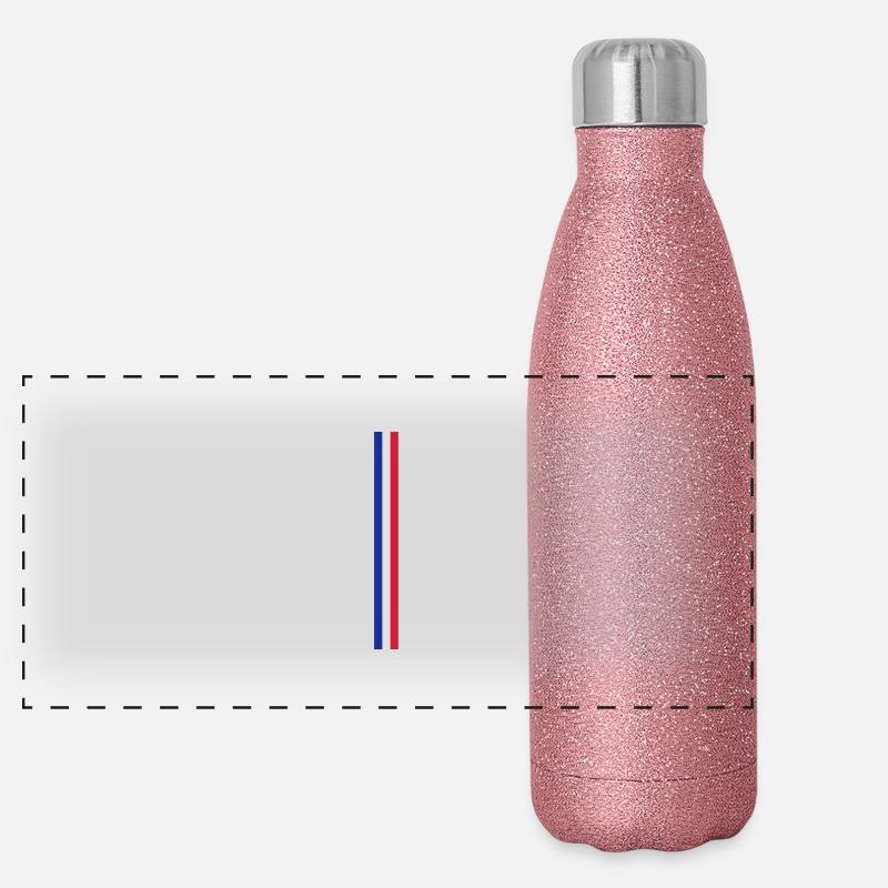 France Coq trois rayures Gourde isotherme panoramique pailletée 500 ml