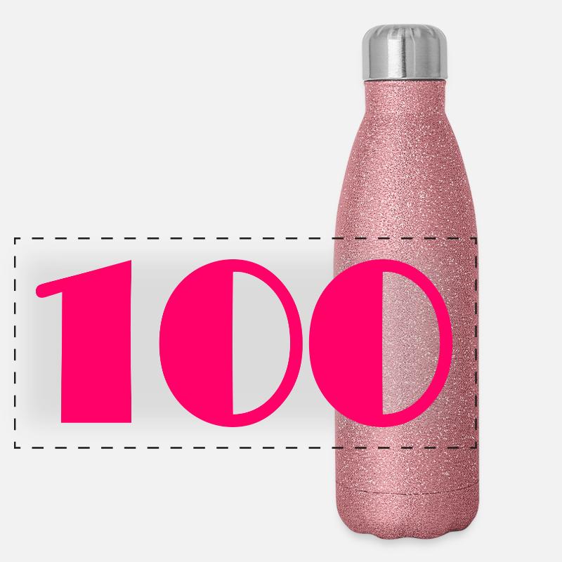 100. 100 ANS. 100e ANNIVERSAIRE. ANNIVERSAIRE 100 Gourde isotherme panoramique pailletée 500 ml