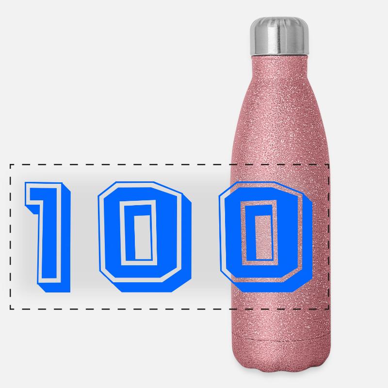 100 ANS. 100e ANNIVERSAIRE. ANNIVERSAIRE 100 ANS. Gourde isotherme panoramique pailletée 500 ml