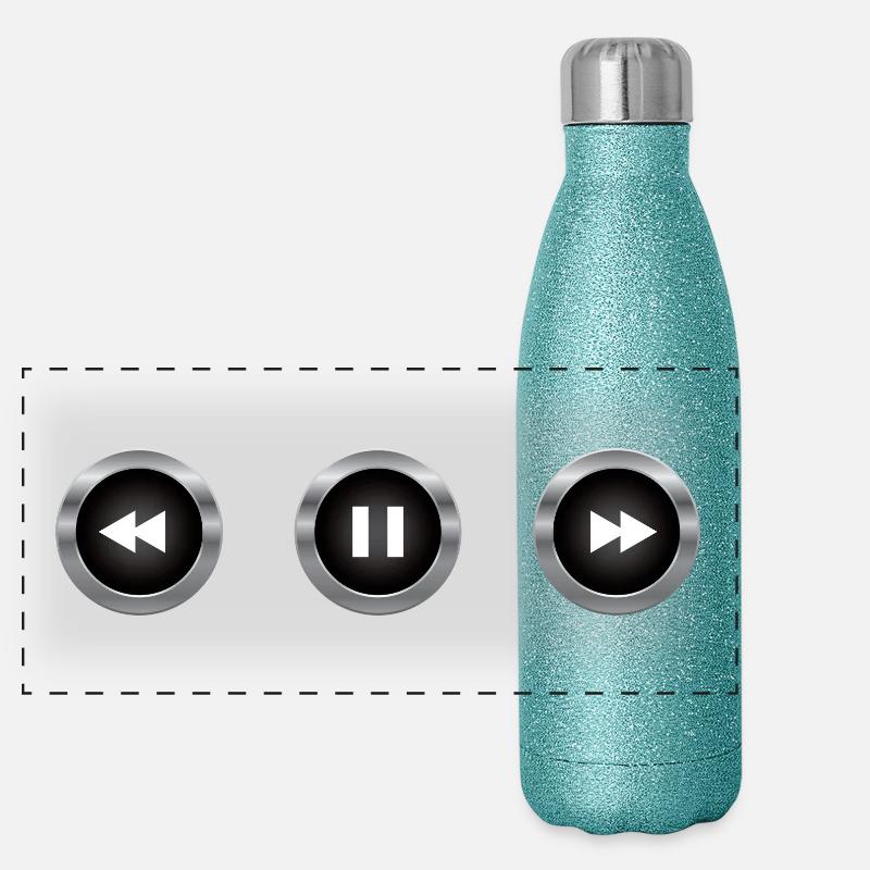 Audio control buttons Panoramic Glitter Thermal Bottle 500 ml