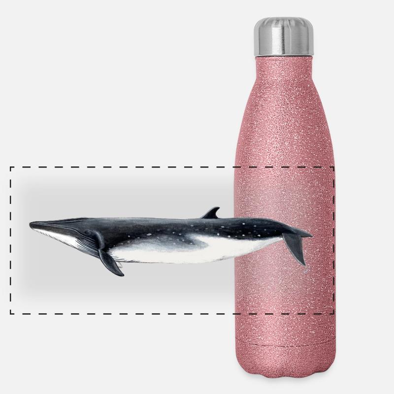 Bryde - Bryde baleine - rorqual tropical Gourde isotherme panoramique pailletée 500 ml