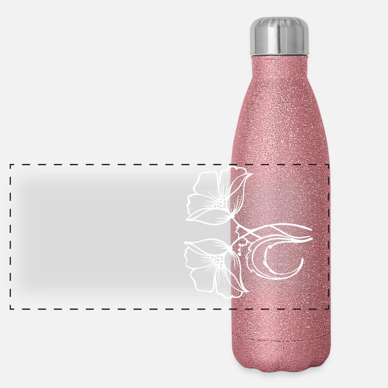 Mohnblume Panorama Glitzer Isolierflasche 500 ml