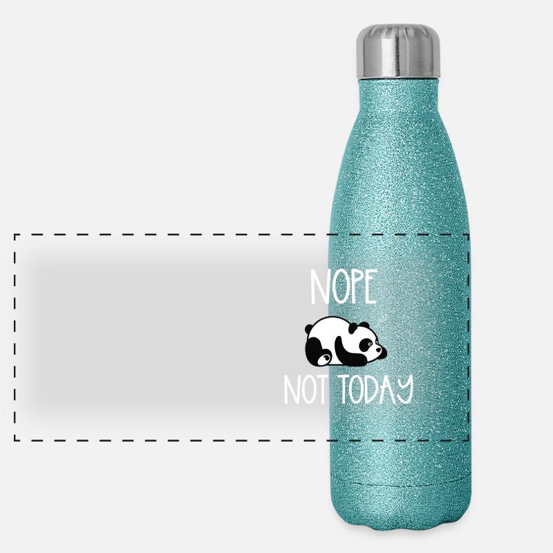 Nope not today panda Panorama Glitzer Isolierflasche 500 ml