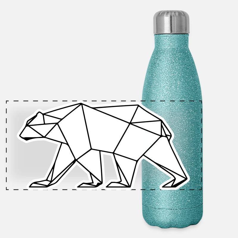 Polar Bär Polygon Eisbär Symbol Panorama Glitzer Isolierflasche 500 ml
