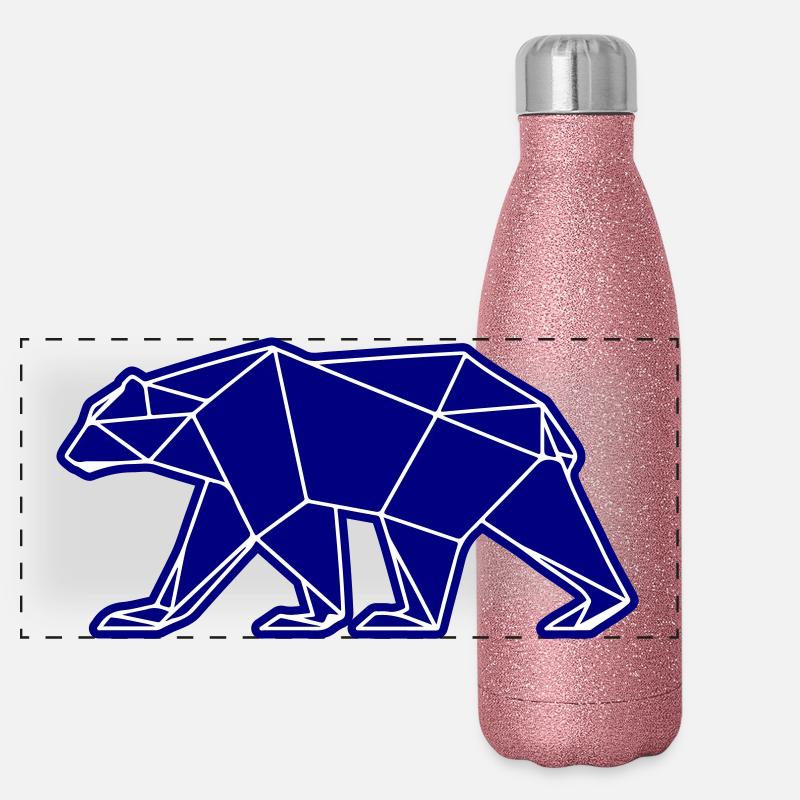 Eisbär Polar Bär Polygon Symbol Panorama Glitzer Isolierflasche 500 ml