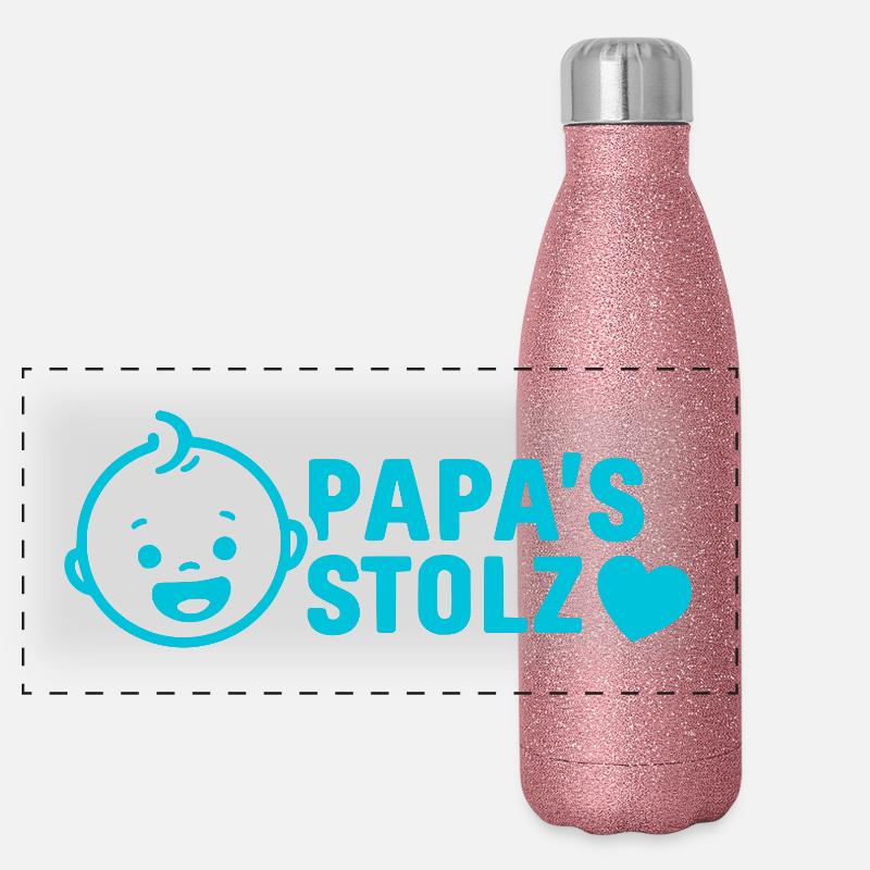 Cadeau de papa naissance de papa de la Fierté de Papa de Bébé Conception de Bébé Gourde isotherme panoramique pailletée 500 ml