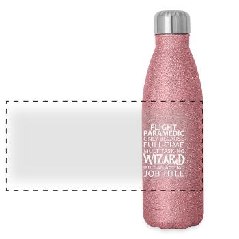 Ambulancier de vol Wizard Air Rescue - Gourde isotherme panoramique pailletée 500 ml - paillettes roses - Devant