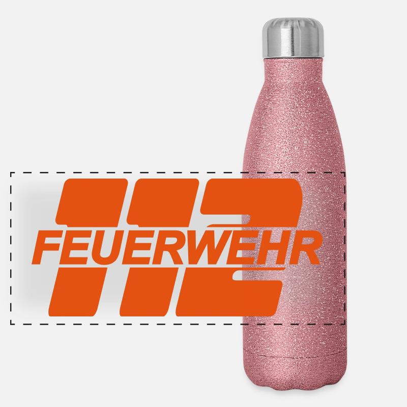 Service d'incendie 112 Gourde isotherme panoramique pailletée 500 ml