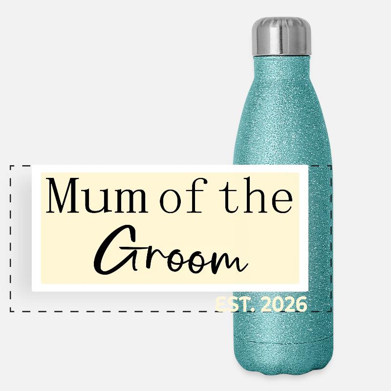 Mutter des Bräutigams 2026 Panorama Glitzer Isolierflasche 500 ml