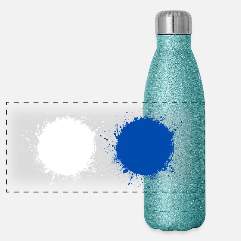 Blanc Bleu Gourde isotherme panoramique pailletée 500 ml