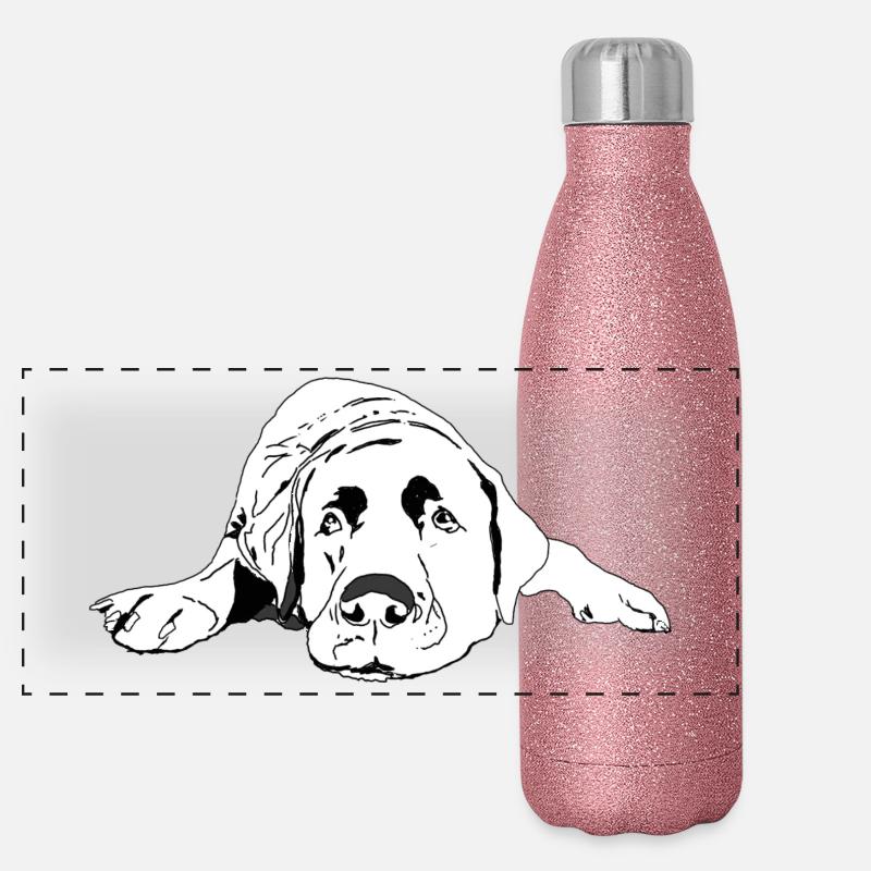 Labrador Panorama Glitzer Isolierflasche 500 ml