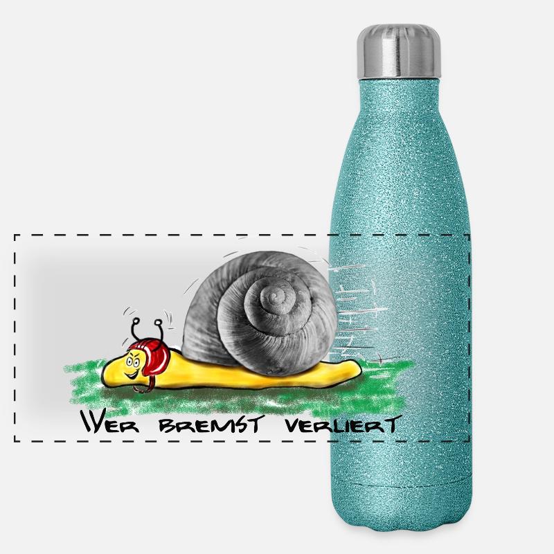 Qui ralentit perd Gourde isotherme panoramique pailletée 500 ml