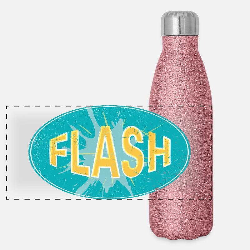 FLASH EMBLEM Gourde isotherme panoramique pailletée 500 ml