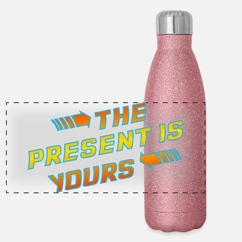 Le présent est à toi Gourde isotherme panoramique pailletée 500 ml