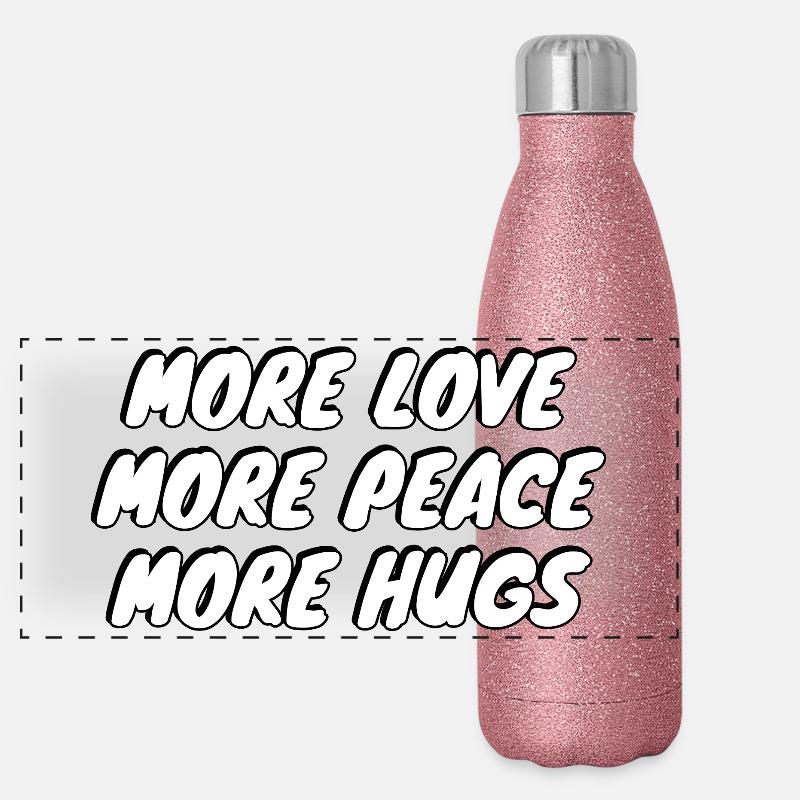 Plus d’amour Plus de paix Plus de câlins Gourde isotherme panoramique pailletée 500 ml