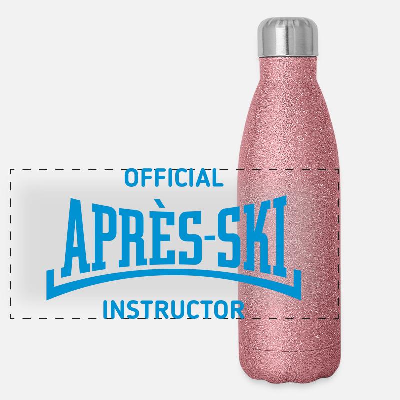 Official Après-Ski Instructor (Konkav / Blue) Panorama Glitzer Isolierflasche 500 ml