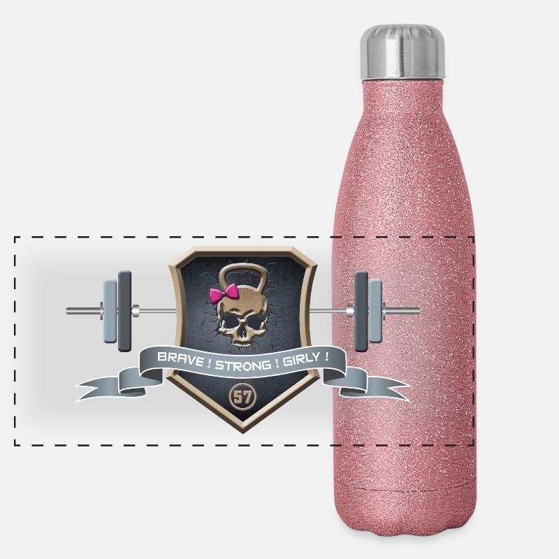 Logo Brave Strong Girly Panoramic Glitter Thermal Bottle 500 ml