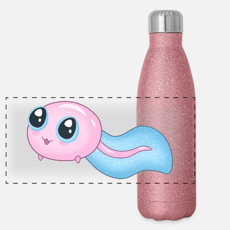 Mignon têtard cyan Gourde isotherme panoramique pailletée 500 ml